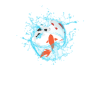 Logo au pays des poissons fond transparent